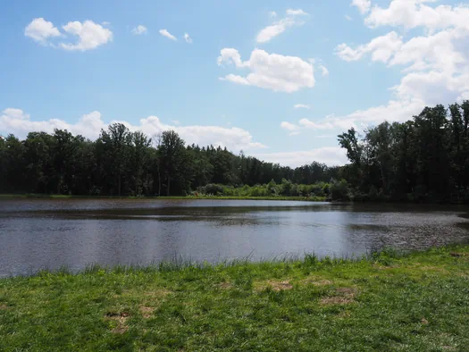 Fietsen en wandelen door het water van de Wijers, Bokrijk (België)